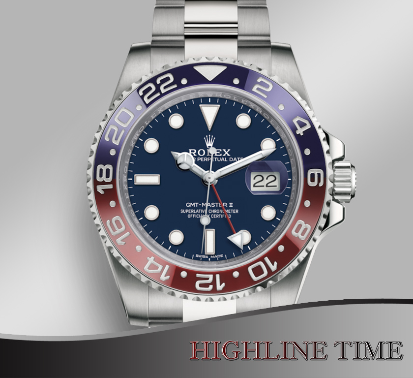 rolex gmt white gold blue dial