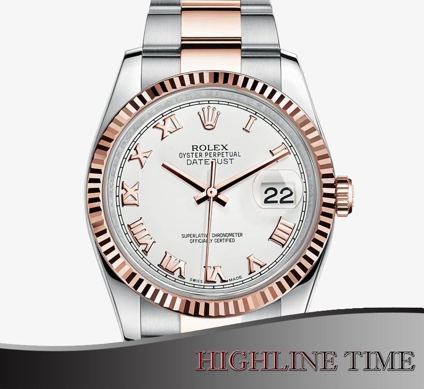 rose gold and stainless steel rolex