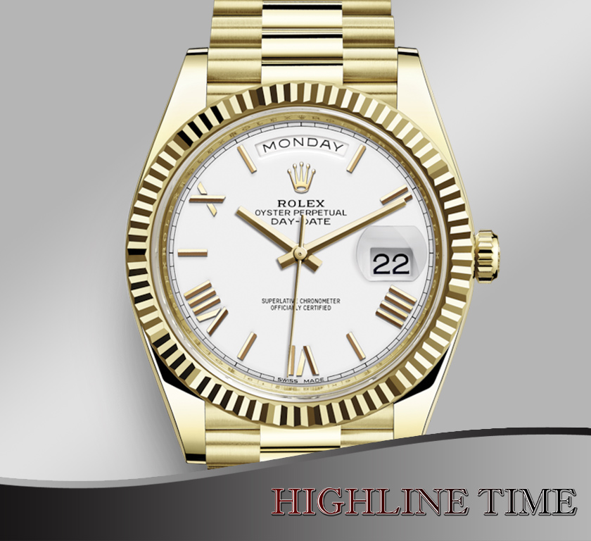 Rolex Day Date 40mm Yellow Gold White 