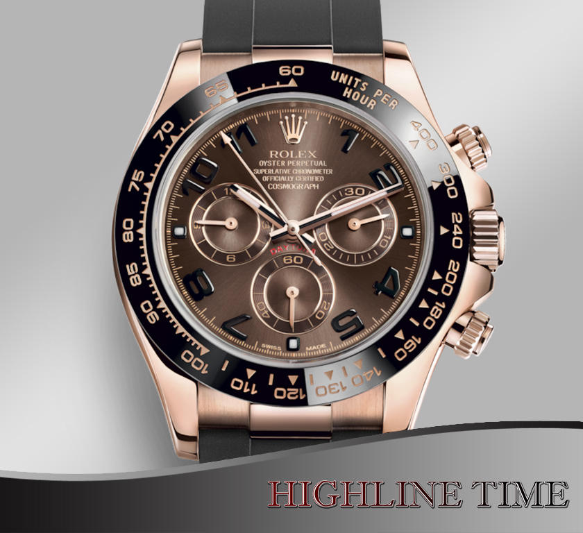 område fusion Vittig ROLEX DAYTONA OYSTERFLEX ROSE GOLD CHOCOLATE DIAL